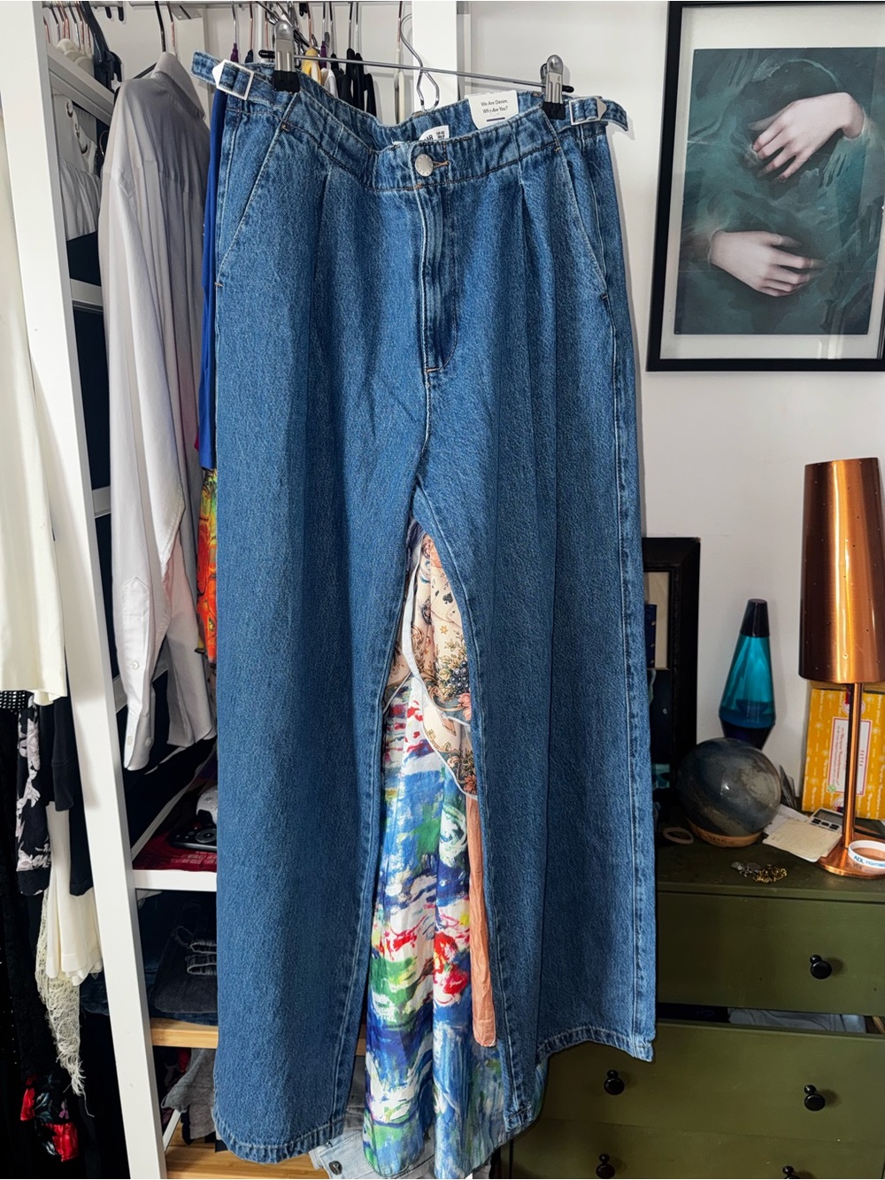 Pull&Bear Wide Leg Denim Jeans - 8 Blue